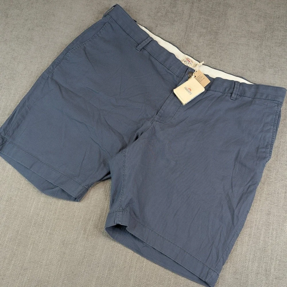 Faherty Shorts Men Sz 42 Vintage Navy Island Life 8 In Inseam Organic Cotton NWT